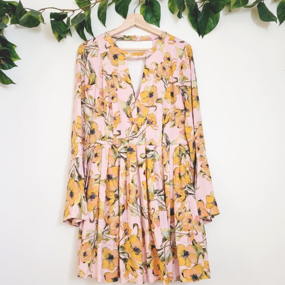 Free people long sleeve floral dress
